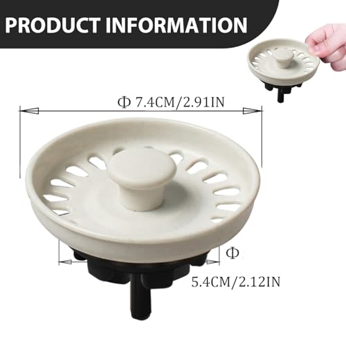 Colador para Fregadero Blanco de 3 Pulgadas miniatura 4