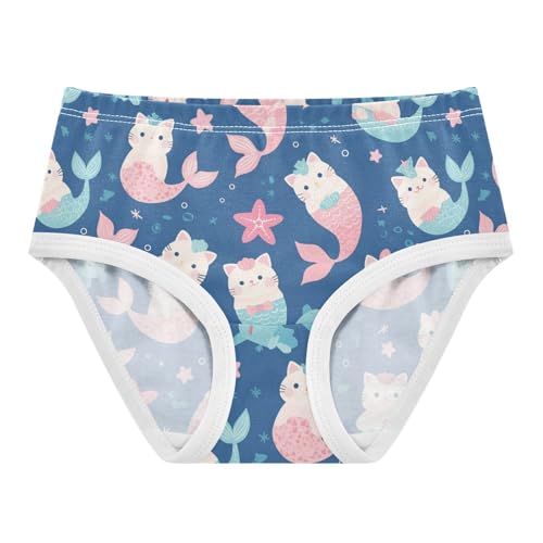 Wusikd Cute Mermaid Cat Girls' Underwear Cotton Stars Dots Girls Briefs Soft Toddler Underwear 2T - Main Image