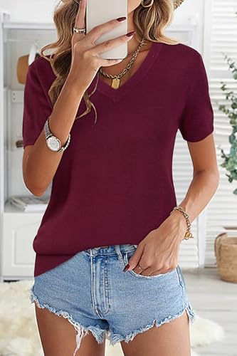 Image of Arach&Cloz Women's Wool Blend Spring Summer Lightweight Business Casual Sweater Tops 2026
