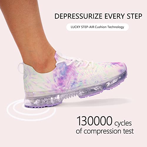 Image of LUCKY STEP Women Air Cushion Fashion Sneakers | Breathable Casual Comfortable Lightweight Walking Shoes