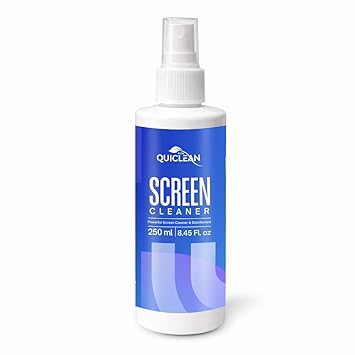 QUICLEAN Laptop Screen Cleaner Spray 250ml for All Small & Large Screens -TV, Laptop, Mobiles, Tablet, iPhone, MacBook & Camera Lens | Removes Stains & Smudges Prints | On The Go Screen Cleaning Kit