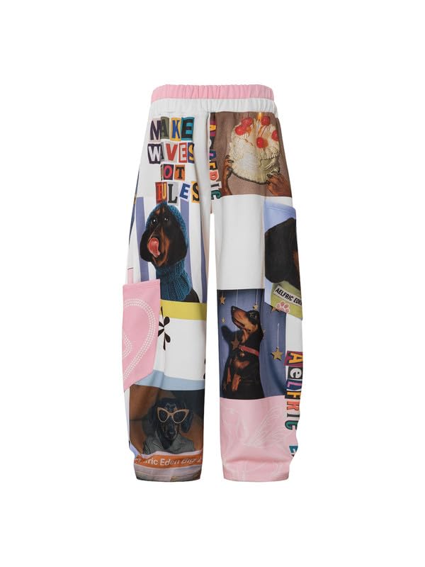 Aelfric Eden Dackel Baggy Jogginghose Herren Damen Double Waist Sweatpants Baumwolle Kordelzug Freizeithose Y2K Streetwear Sporthose mit Taschen