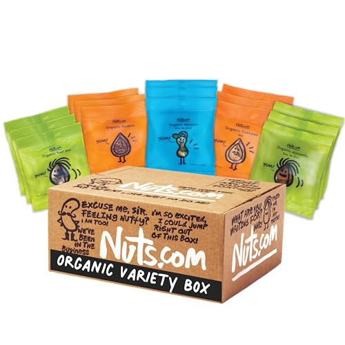 Nuts com Organic Dried Fruit and Nuts Variety Box Gourmet Assortment for Festive Gifts Includes Organic Cashews Almonds Walnuts Raisins and Trail Mix