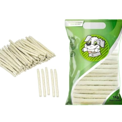 Osso Palito Natural para Cachorro 1kg Petisco Saudável Fortalece os Dentes e Ossos (15mm)