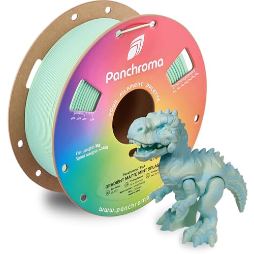 Image of Polymaker Panchroma Matte PLA Filament 1.75mm, High Speed Gradient Mint Splash PLA 1kg (2.2 lbs), Formerly Polyterra Clog-Free 3D Printer Filament, Accuracy + /- 0.02mm, Fits FDM Printers