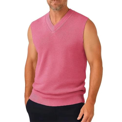 Men Crochet Tank Top Knit Sleeveless Sweater Vest Casual V Neck Pullover Waistcoat3
