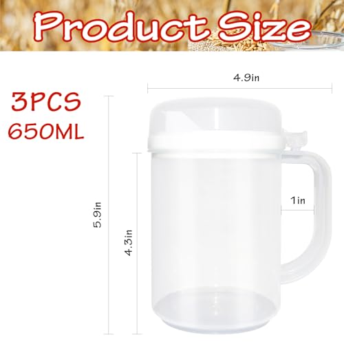 3 Pack Early Learning Kids Easy Pouring Mini Pitchers 22 Oz Clear Plastic Pitcher with Lid and Handle for Water Milk Tea Classroom Nursery Home