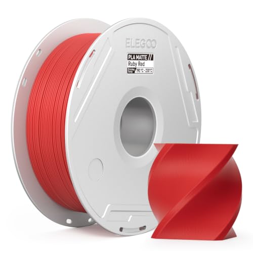 Image of ELEGOO Matte PLA 3D Printer Filament with Reusable Spool,1.75 mm Printing Filament Gemstone Red 1 kg, Dimensional Accuracy + /- 0.02 mm, Compatible with Most 3D Printers