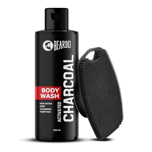 Beardo Activated Charcoal Bodywash & Body Scrubber for Men | Deep...