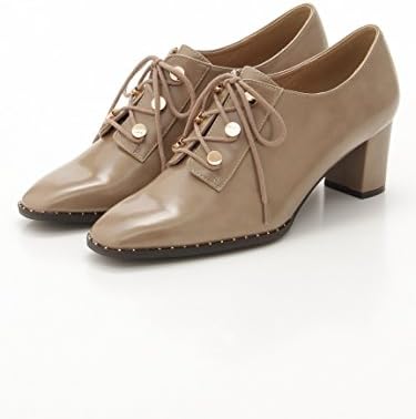 Amazon Randa ランダ Camille Bis Randa スクエアトゥレースアップシューズ Beige Ll Randa ランダ パンプス