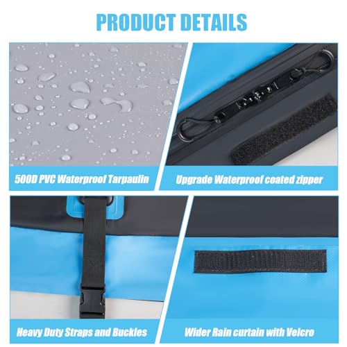 Image of Car Rooftop Cargo Carrier Bag, 30 Cubic Feet Waterproof Soft-Shell Car Roof Bag for All Vehicle with /Without Rack, Include Anti-Slip Mat, Reinforced Straps, Door Hooks Luggage Lock (Blue)