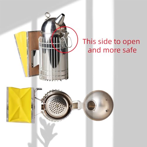 Domed Bee Smoker Stainless Steel Beehive Smoking with Heat Shield Beekeeping Equipment for Beekeeper 4x11" - Image 4