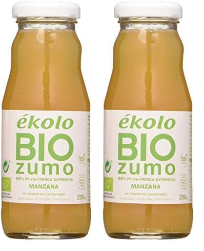 Ekolo Zumo De Manzana Ecológico, 100% Exprimido, 12 Botellas * 200Ml 2400 ml (Paquete de 2)