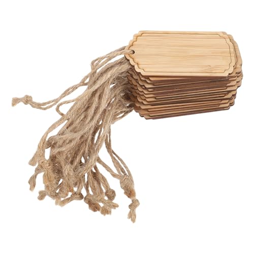 NOLITOY Bamboo Garden Plant Tags 20Pcs Hanging Labels with Rope for Seedlings and Vegetable Plants Indoor and Outdoor