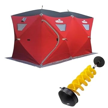 ice fishing shelter auger combo