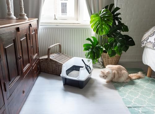 Iris Ohyama, Kedi tuvaleti, kapalı kedi tuvaleti, kürek, G 48,5 x D 38 x Y 30 cm, 2'li set, CLH-12, gri - Görsel 4