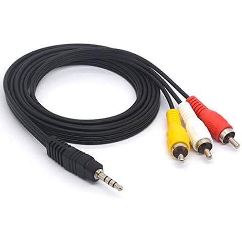 OpenII 3.5 to 3RCA Cable, 3.5mm TRRS Male to 3 RCA Male Plug Stereo Extension Splitter Cord Camcorder Audio Video A/V AUX Lead for Smart phones,MP3, Tablets,Speakers,Home Theater 1.5 meter Cover