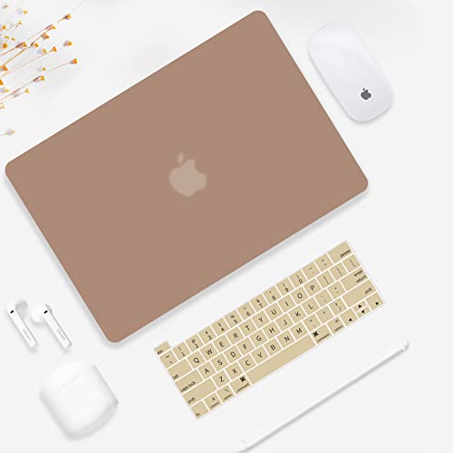 Seorsok Compatible With Macbook Pro 13 Inch Case M2 2022,2020,2019-2016 Release（M1 A2338/A2289/A2251/A2159/A1989/A1706/A1708 Laptop Plastic Hard Shell Case With Keyboard Cover,Brown #TOP2