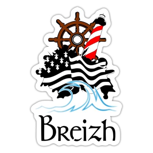 Bretagne Breizh Marine Drapeau Breton Océan Autocollant Sticker