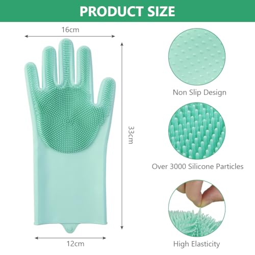 AMFUN Haustier Grooming Handschuhe, Handschuh Bürste Katze Wiederverwendbare, Badehandschuhe für Haustiere zum Massieren, Schrubben und Haarentfernen, Aufhängbares Design