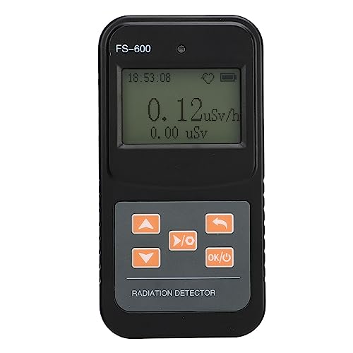Geiger Counter, Nuclear Radiation Detector, Portable Beta Gamma XRay Monitor Meter, Digital Display, High Accuracy (Black)
