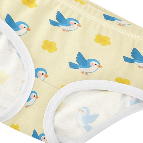Cute Bird Flowers Floral Yellow Toddler Girls's Underwear 2T 23022414