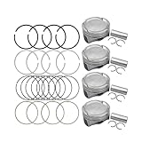 UINIEBOOM Oversized Pistons & Piston Rings, 23041-2E000 +0.5Mm Engine Piston Rings Kit Compatible with Hyundai...