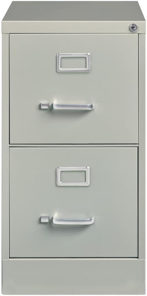 Hirsh 22-in Deep 2-Drawer Metal Letter Width Vertical File Cabinet in Light Gray
