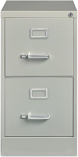 Miniatura 8 de Pemberly Row Archivador de 22 pulgadas de metal profundo con 2 cajones de ancho de letra en masilla beige