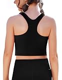 Zaclotre Girls Tank Tops Sleeveless Racerback Crop Tops Double Lined Athletic Shirts for Dance Yoga Workout Kids Black