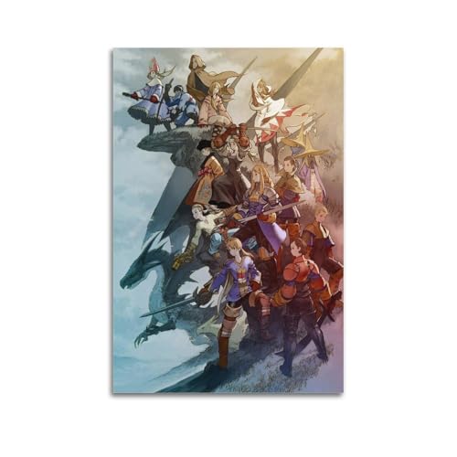 SCHUWEFA Póster decorativo de Final Fantasy Tactics Lion War Game, pintura decorativa, lienzo, póster de pared e imagen artística moderna para decoración de dormitorio familiar, 40 x 60 cm