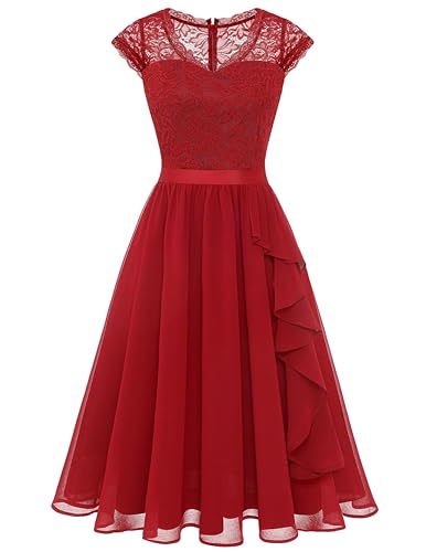 Wedtrend Women's Bridesmaid Dresses Short Prom Dress Ruffle Semi Formal Cocktail Dresses Floral Homecoming Dress