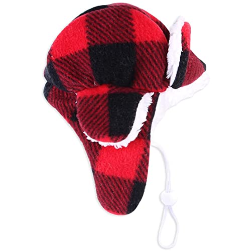 Dog Hats with Earmuffs Pets Warm Adjustable Trapper Hat for Small Medium Dogs - Image 7
