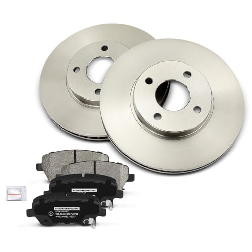 Frankberg Bremsensatz inkl. 2x Bremsscheiben + 4x Bremsbeläge Vorne Kompatibel mit Micra IV K13K K13KK Note E12 Replace# D10601HA7B