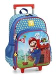 Mochila com Rodinhas Super Mario Estrelas Azul - Luxcel