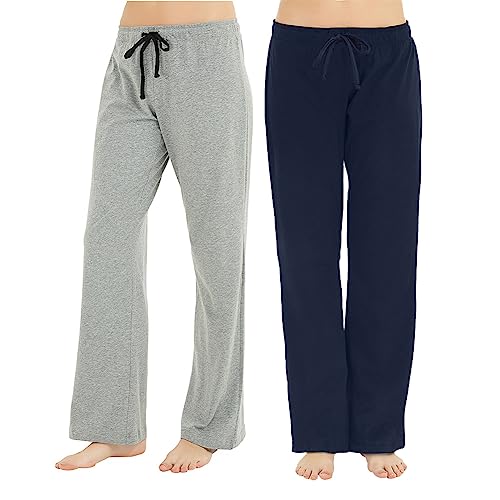 Image of U2SKIIN 2 Pack Pajama Pants for Women Soft, Cotton Comfortable Womens Lounge Lightweight Sleep Pj Bottoms