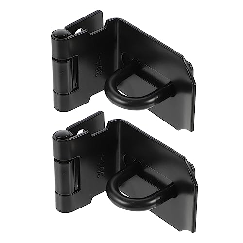 Image of DOITOOL 2pcs Stainless Steel Right Angle Cabinet Hasp Lock Easy to Install Padlock Latch for Security Theft Door Lock System