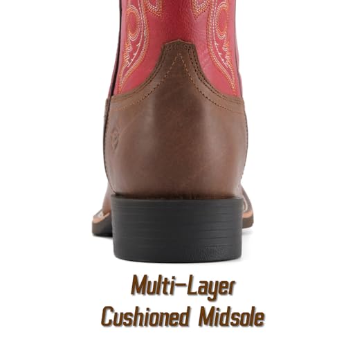 Image of SUREWAY Western Boots For Men - Mens Square Toe Cowboy Boot,Oil /Slip Resistant,Durable Fashionable Classic Pull on 10 Inch Wellington Boots - Soft Toe Work Boots