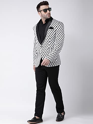 Image of hangup Regular Blazer for Men, Color White, Size 36 (New D115TuxedoBlazer)