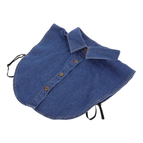 Angoily Fake Denim Detachable Collar Shirt, Dickey Half Blouse False Collar Round Top for Lady Women Girls Unisex Shirt for Everyday Wear and Special Occasions