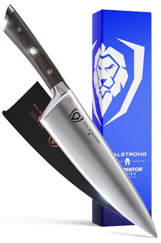 Dalstrong Chef Knife - 8 inch Blade - Gladiator Series - ABS Faux Wood Handle - Forged High Carbon German Steel - Razor Sharp Kitchen Knife - Professional Full Tang Knives - Sheath - NSF Certified