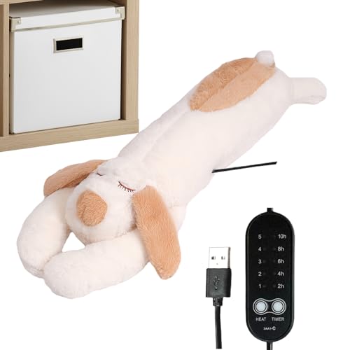 Cojín térmico de peluche con función de calor, cojín térmico USB con apagado automático y regulación de temperatura, almohadilla térmica para hombros, cuello, espalda, vientre, comodidad para niñas y