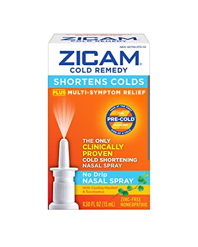 Zicam Cold Remedy No-Drip Nasal Spray with Cooling Menthol & Eucalyptus, 0.5 Fl Oz (Pack of 2)