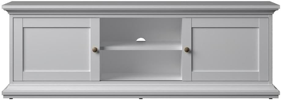 Tvilum 2 Sliding Door, White TV Stand