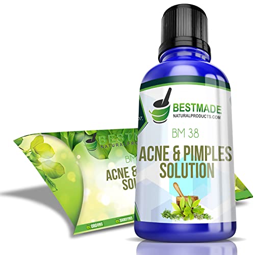 Clear Skin Support a Natural Acne Treatment for Men, Women, Teens for Pimples of the Face and Body Helps Clear Cystic Acne, Prevents new Pimples and Reduces Acne Scarring, (BM38)