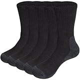 [ベンケ] 【厚手で疲れにくい】 登山用 靴下 厚手 5足セット アウトドア スポーツ ソックス 登山用靴下 スポーツソックス ミドル丈 ランニングソックス アウトドア用ソックス 春 秋 冬 作業 登山 トレッキング 通気性 ハイキングソックス (ブラック L)