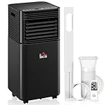 HOMCOM Portable Air Conditioner, 8,000 BTU Portable AC Unit with Cool, Dehumidifier, Fan, Sleep Modes, Remote Control, 24H Timer, Window Kit, 344 Sq. ft for Home, Office, Black