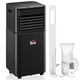HOMCOM Portable Air Conditioner, 8,000 BTU Portable AC Unit with Cool, Dehumidifier, Fan, Sleep Modes, Remote Control, 24H Timer, Window Kit, 344 Sq. ft for Home, Office, Black