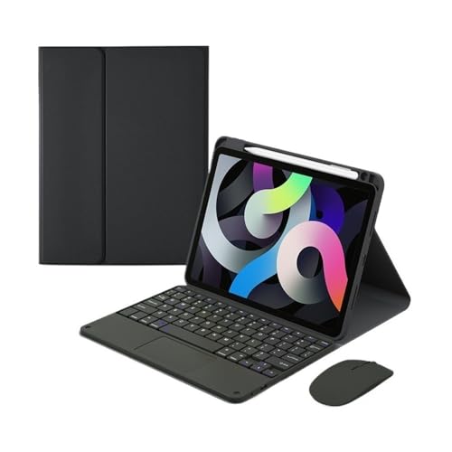 Étui clavier iPad Pro 12.9 anti-choc silicone noir avec trackpad et porte-stylet intégré