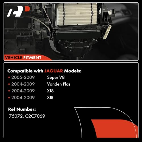 Image of A-Premium Front HVAC Blower Heater Motor with Fan Cage | fit for Jaguar Super V8 2005-2009, Vanden Plas 2004-2009, XJ8 2004-2009, XJR 2004-2009, V8 4.2L, Replace# C2C7069